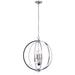 Dainolite 6-Light Chandelier With Crystal Studded Banding in Polished Chrome Finish - Renoz