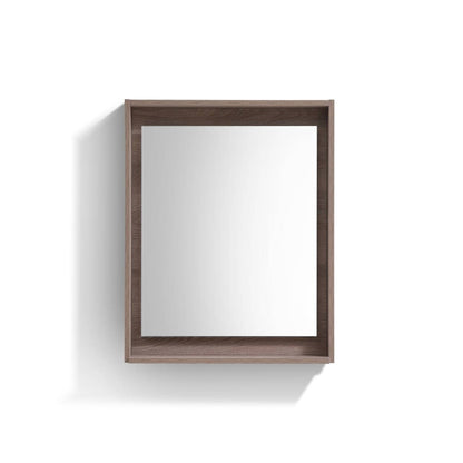 Kube Bath 24" Wide Bathroom Mirror With Shelf – Butternut - Renoz