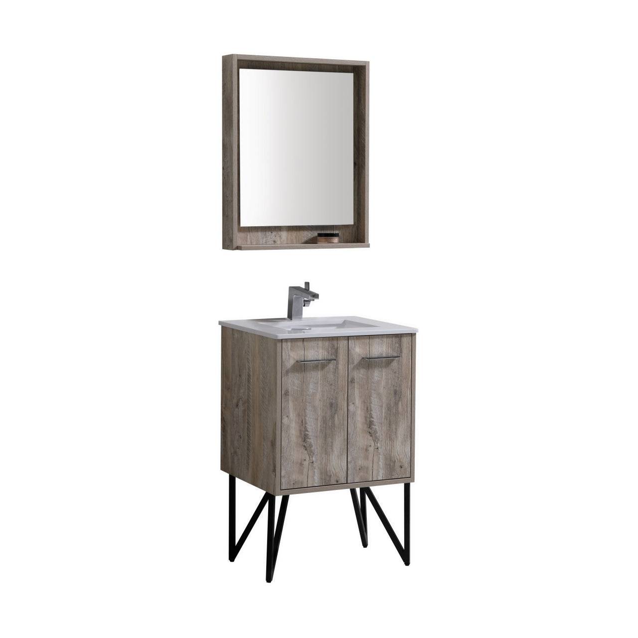 Kube Bath Bosco 24" Modern Bathroom Vanity With White Quartz Countertop and 2 Doors KB24 - Renoz