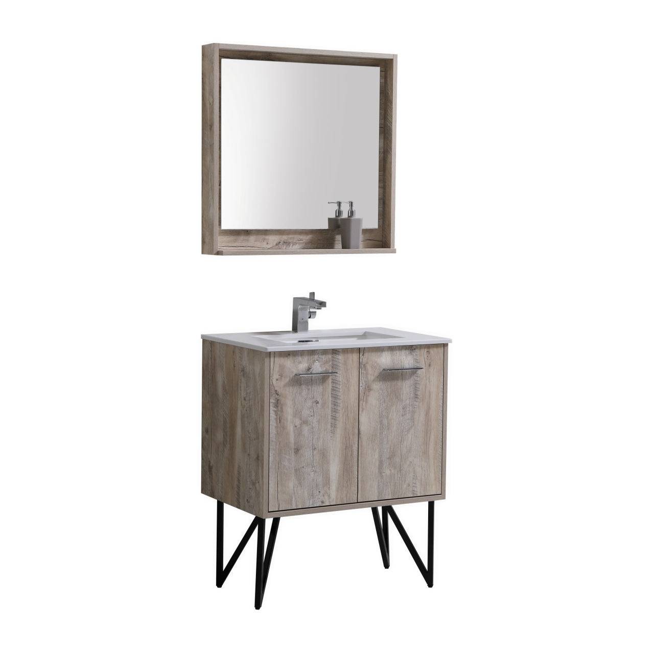 Kube Bath Bosco 30" Bathroom Vanity With White Quartz Countertop With 2 Doors KB30 - Renoz