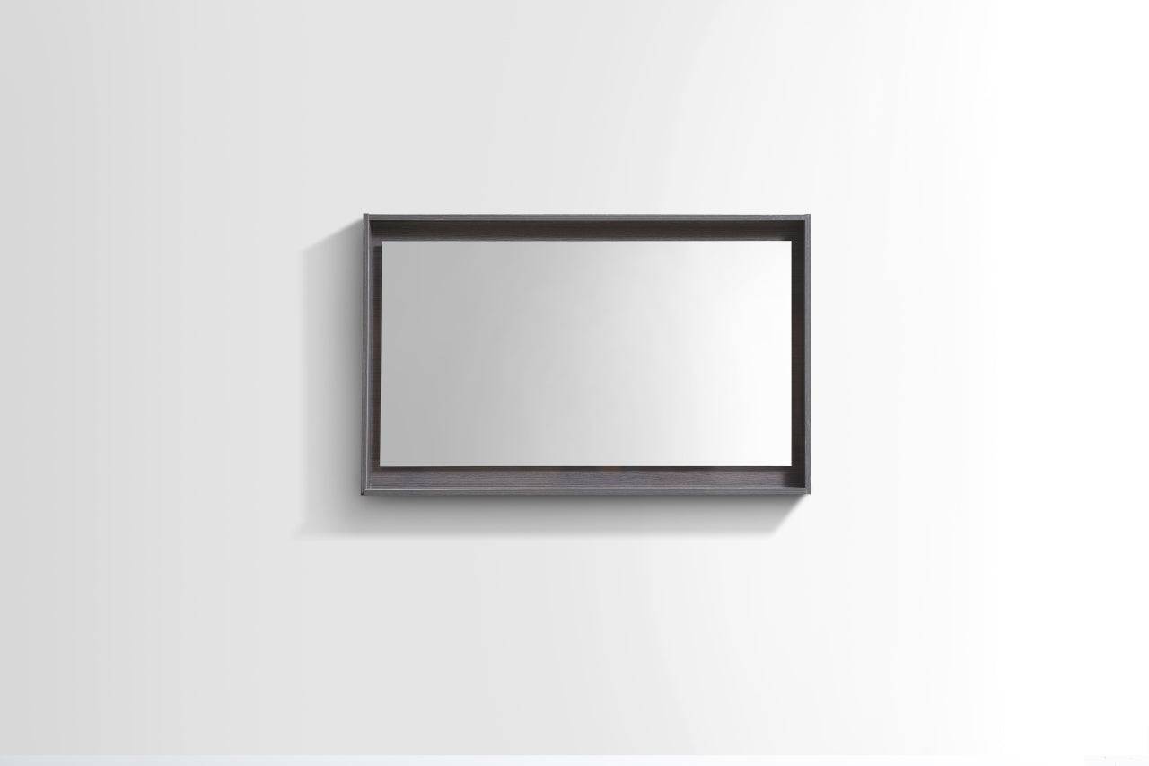 Kube Bath 40" Wide Bathroom Mirror With Shelf – Gray Oak - Renoz