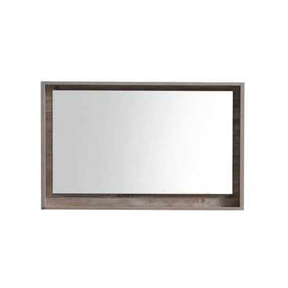 Kube Bath 40" Wide Bathroom Mirror With Shelf – Nature Wood - Renoz