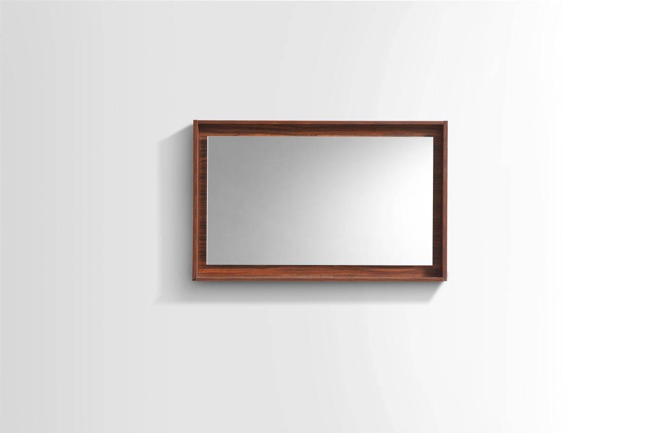 Kube Bath 40" Wide Bathroom Mirror With Shelf – Walnut - Renoz