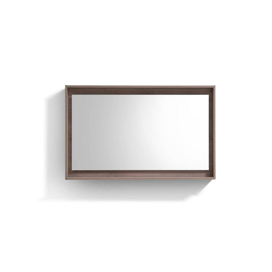 Kube Bath 48" Wide Bathroom Mirror With Shelf – Butternut - Renoz