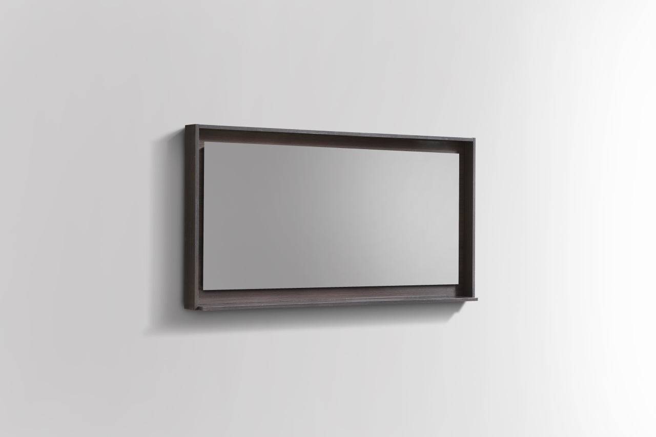 Kube Bath 48" Wide Bathroom Mirror With Shelf – Gray Oak - Renoz