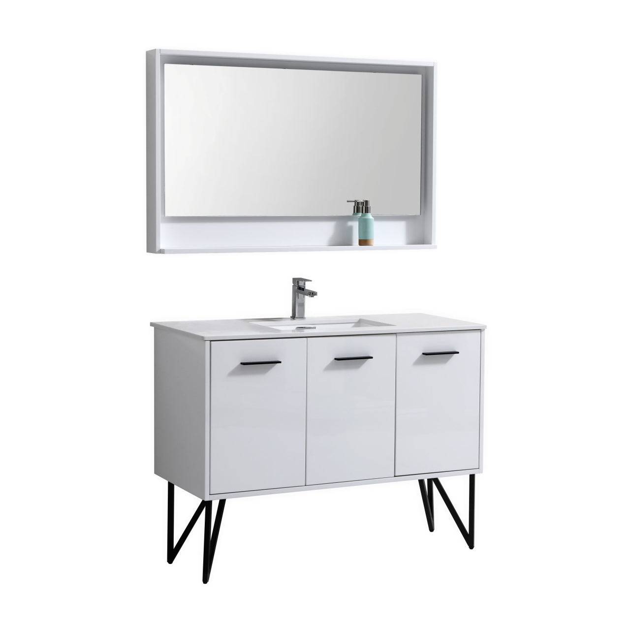 Kube Bath Bosco 48" Bathroom Vanity With White Quartz Countertop With 2 Doors And 2 Drawers KB48 - Renoz