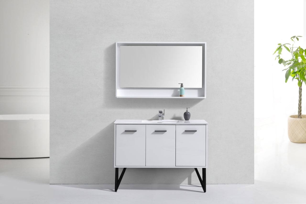 Kube Bath Bosco 48" Bathroom Vanity With White Quartz Countertop With 2 Doors And 2 Drawers KB48 - Renoz