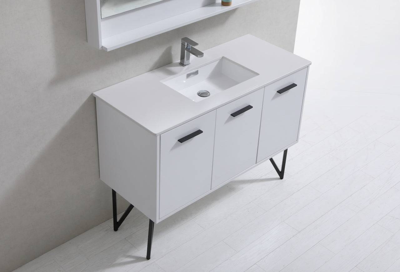 Kube Bath Bosco 48" Bathroom Vanity With White Quartz Countertop With 2 Doors And 2 Drawers KB48 - Renoz