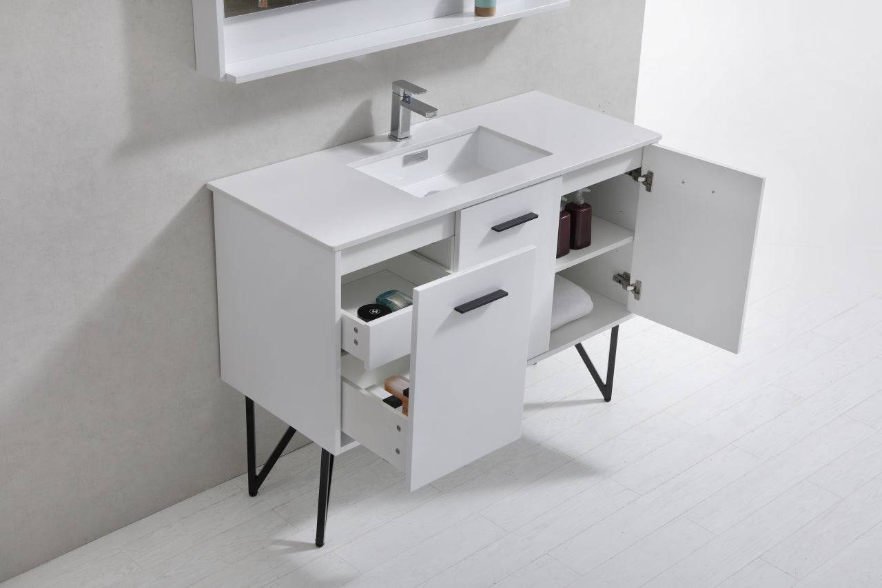 Kube Bath Bosco 48" Bathroom Vanity With White Quartz Countertop With 2 Doors And 2 Drawers KB48 - Renoz