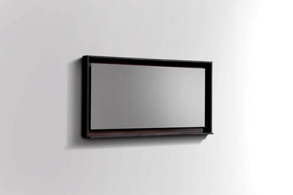 Kube Bath 48" Wide Bathroom Mirror With Shelf – High Gloss Gray Oak - Renoz