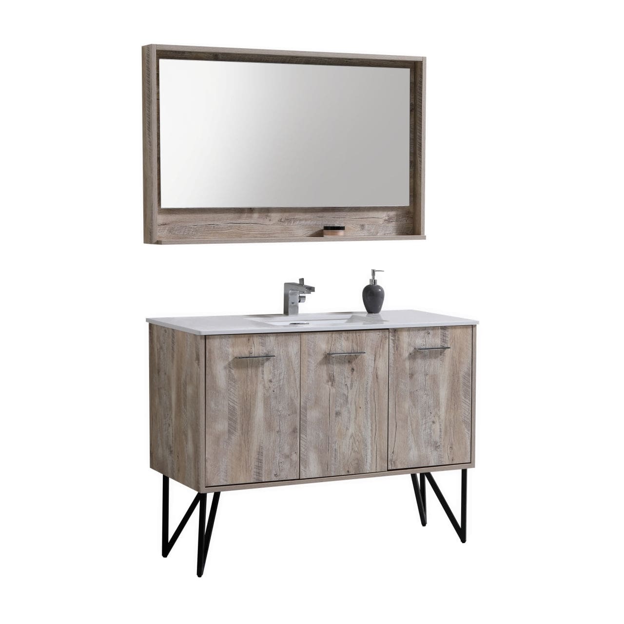 Kube Bath Bosco 48" Bathroom Vanity With White Quartz Countertop With 2 Doors And 2 Drawers KB48 - Renoz