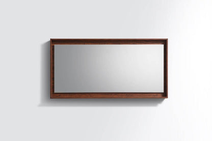 Kube Bath 48" Wide Bathroom Mirror With Shelf – Walnut - Renoz