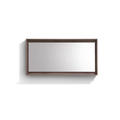 Kube Bath 60" Wide Bathroom Mirror With Shelf – Butternut - Renoz