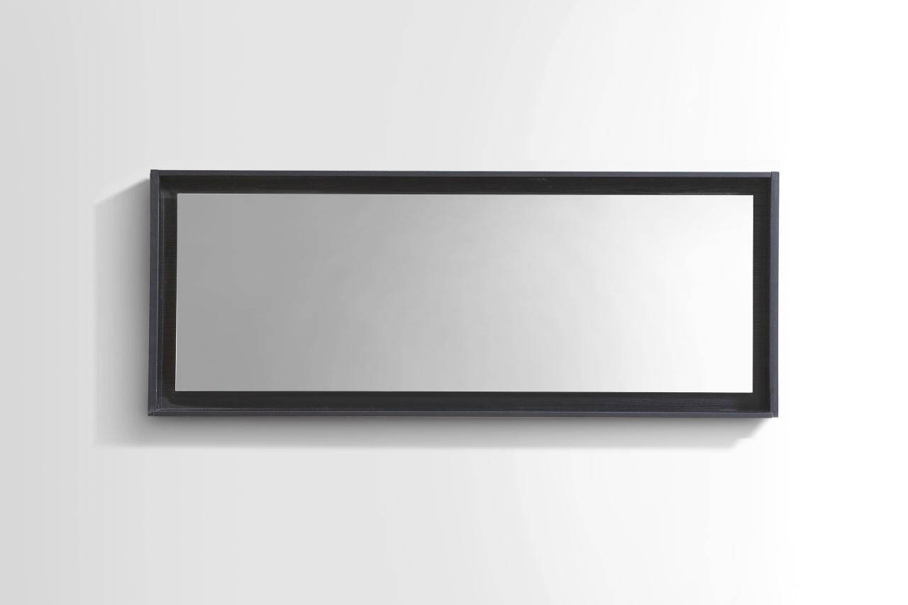 Kube Bath 70" Wide Bathroom Mirror With Shelf – Black - Renoz