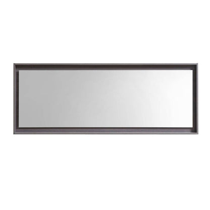 Kube Bath 70" Wide Bathroom Mirror With Shelf – Gray Oak - Renoz