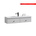 Kube Bath Elise 44″ Meuble-lavabo de salle de bain moderne à montage mural - Blanc brillant