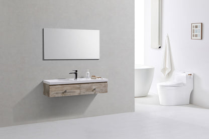 Kube Bath Elise 44″ Meuble-lavabo de salle de bain moderne à fixation murale - Bois naturel