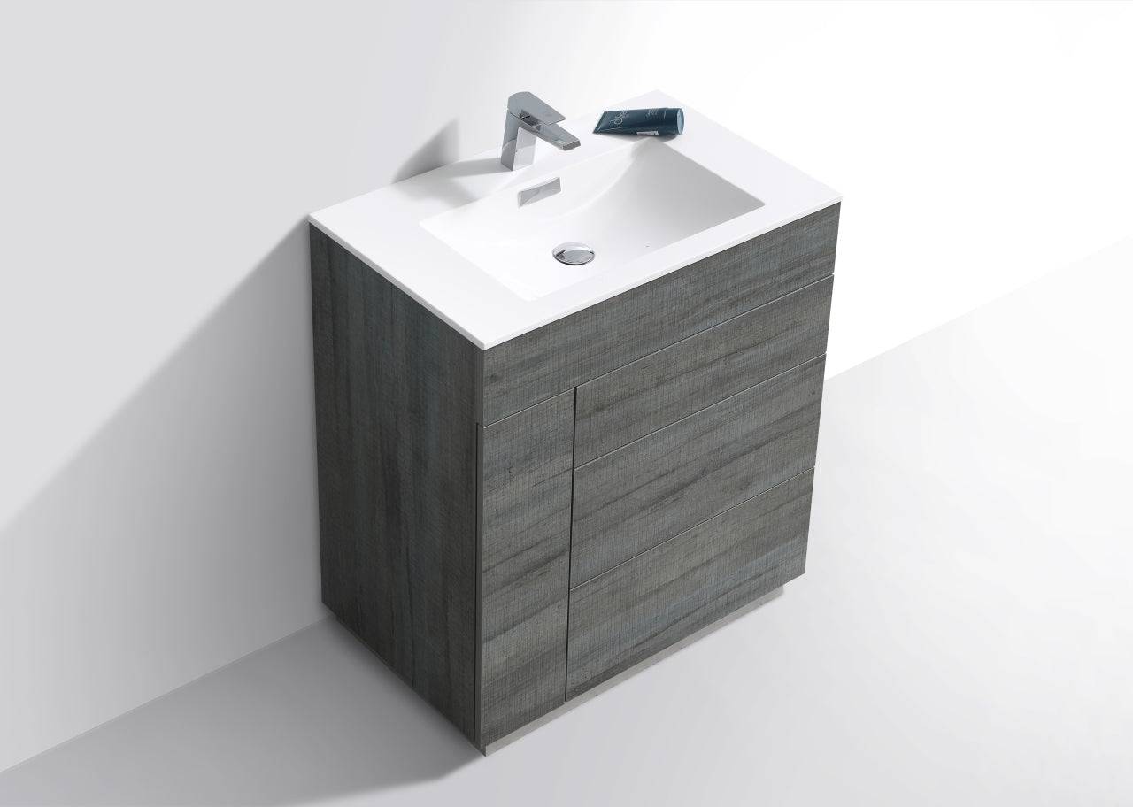 Kube Bath Milano 30" Single Sink Floor Mount Modern Bathroom Vanity - Renoz