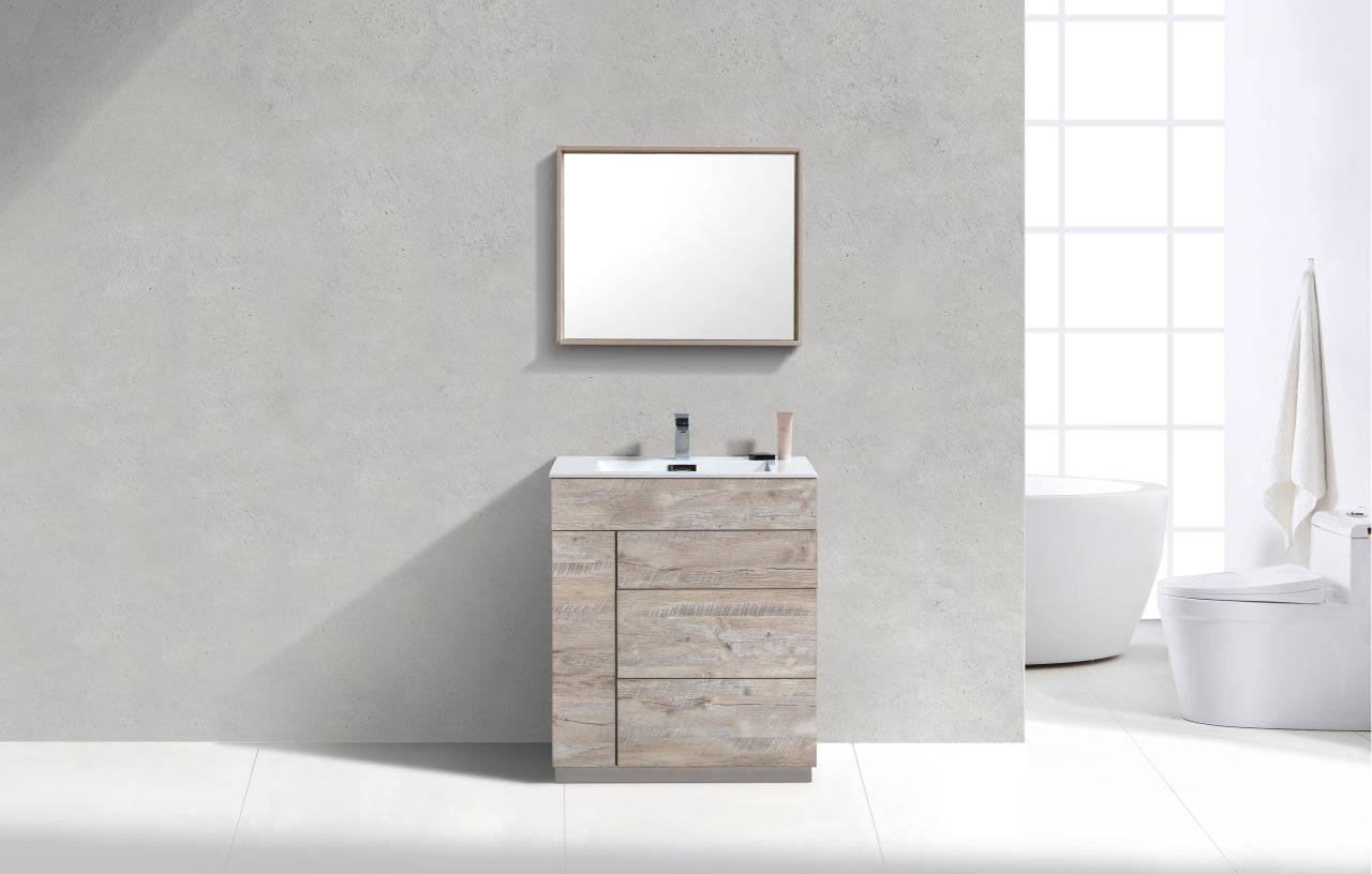 Kube Bath Milano 30" Single Sink Floor Mount Modern Bathroom Vanity - Renoz