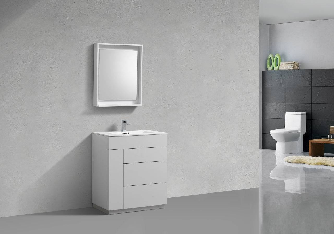 Kube Bath Milano 30" Single Sink Floor Mount Modern Bathroom Vanity - Renoz