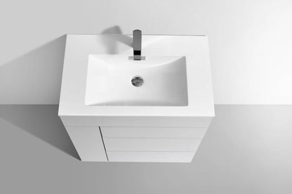 Kube Bath Milano 30" Single Sink Floor Mount Modern Bathroom Vanity - Renoz