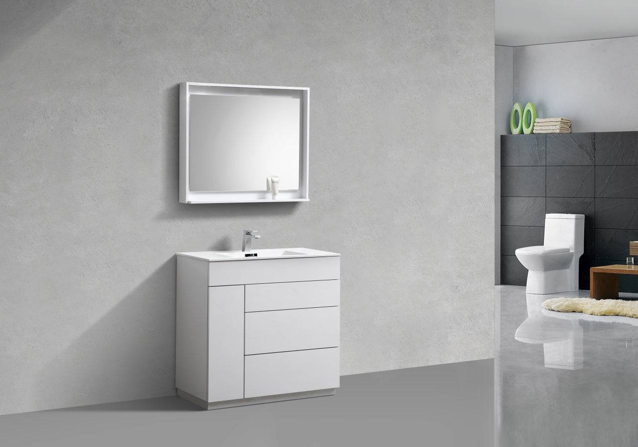 Kube Bath Milano 36" Single Sink Floor Mount Modern Bathroom Vanity - Renoz