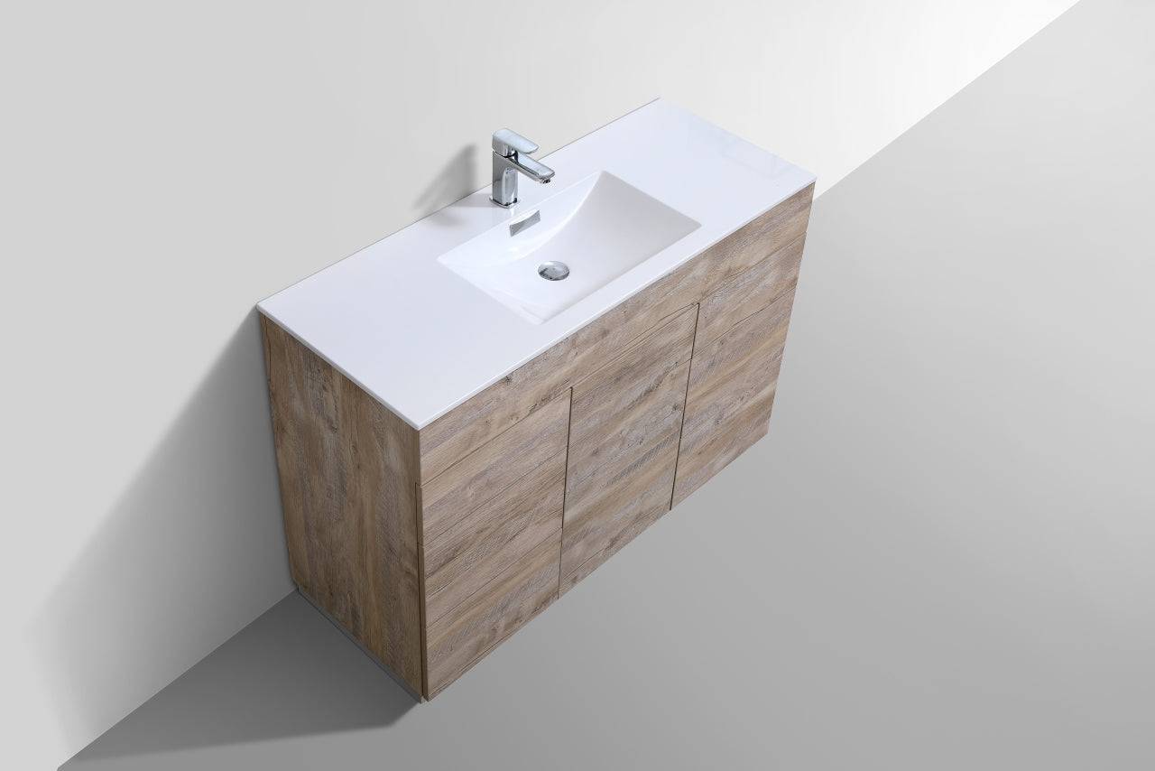 Kube Bath Milano 48" Single Sink Floor Mount Modern Bathroom Vanity With 6 Drawers and 1 Door KFM48S - Renoz