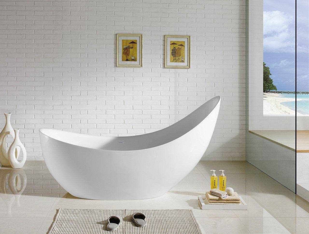 Kube Salto Free Standing Bathtub Collection in 67" and 80" - Renoz