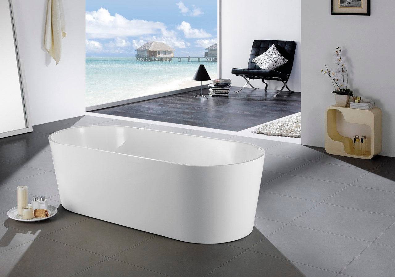 Kube Bath Ovale 59” Free Standing Bathtub - Renoz