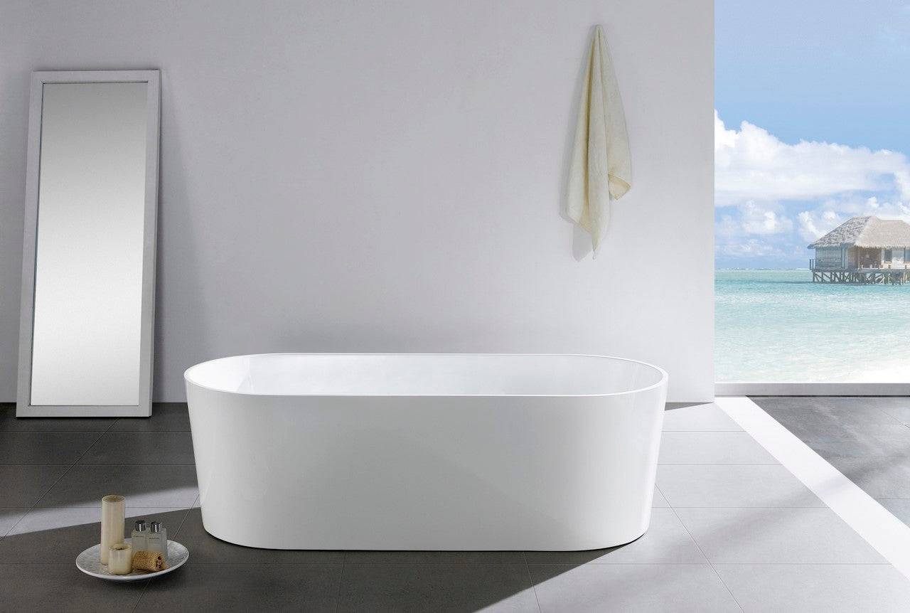 Kube Bath Ovale 66.2" x 31.6" x 22.5" Free Standing Bathtub - Renoz