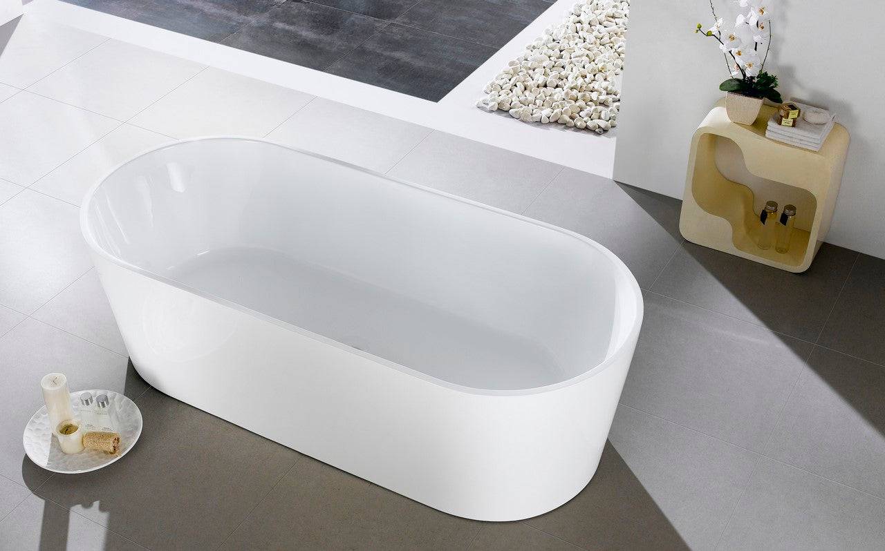 Kube Bath Ovale 66.2" x 31.6" x 22.5" Free Standing Bathtub - Renoz