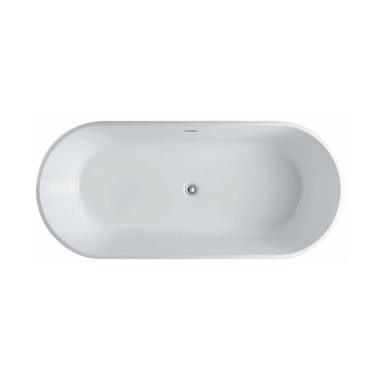 Kube Bath Ovale 66.2" x 31.6" x 22.5" Free Standing Bathtub - Renoz