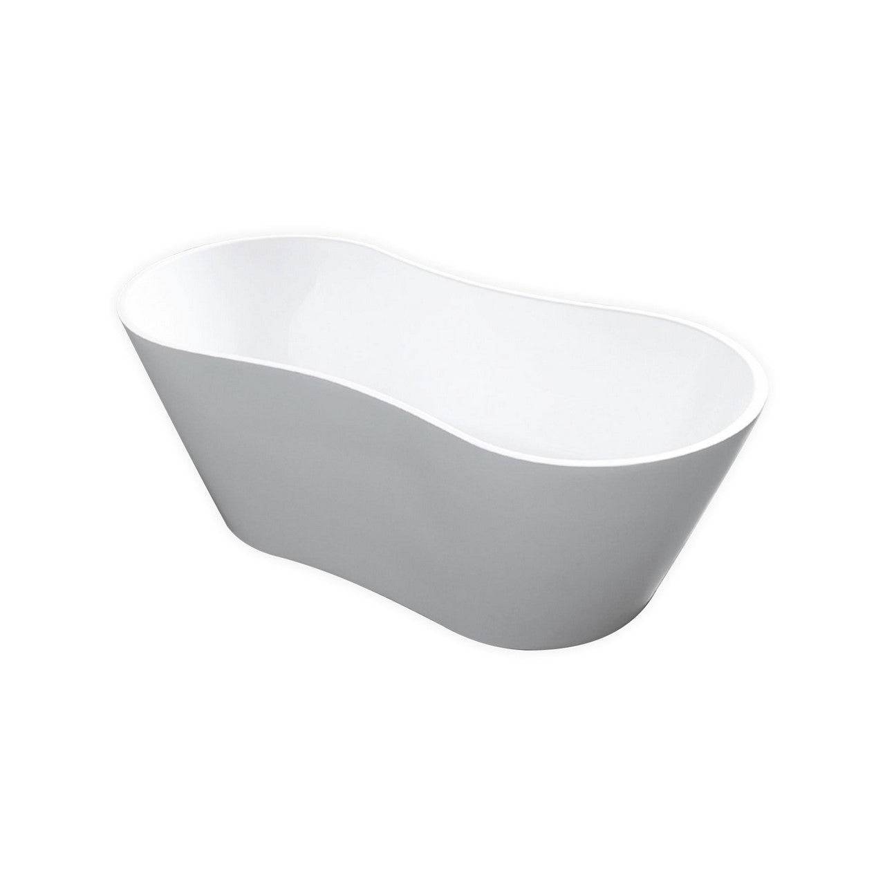 Kube Bath Onde 66" x 29.8" x 23.5" Free Standing Bathtub - Renoz