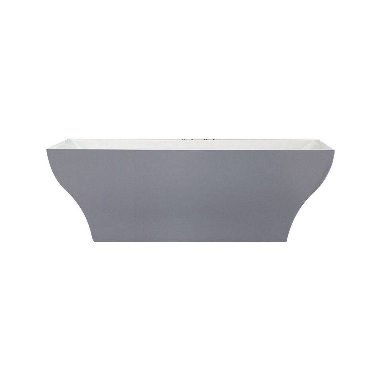 Kube Bath Volta 70.75" x 31.4" x 24" Free Standing Bathtub - Renoz