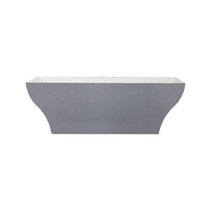 Kube Bath Volta 70.75" x 31.4" x 24" Free Standing Bathtub - Renoz