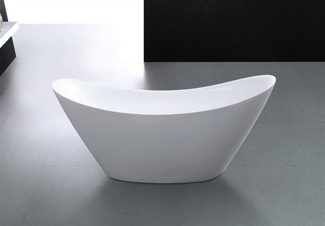 Kube Luna 67.75" x 28.38" x 29" Free Standing Bathtub - Renoz