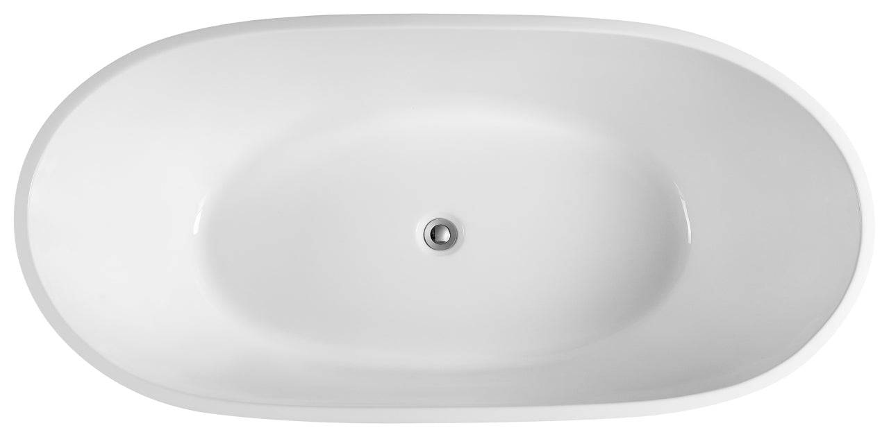 Kube Bath Vernice 66.5" x 31.7" x 21.6" Free Standing Bathtub - Renoz