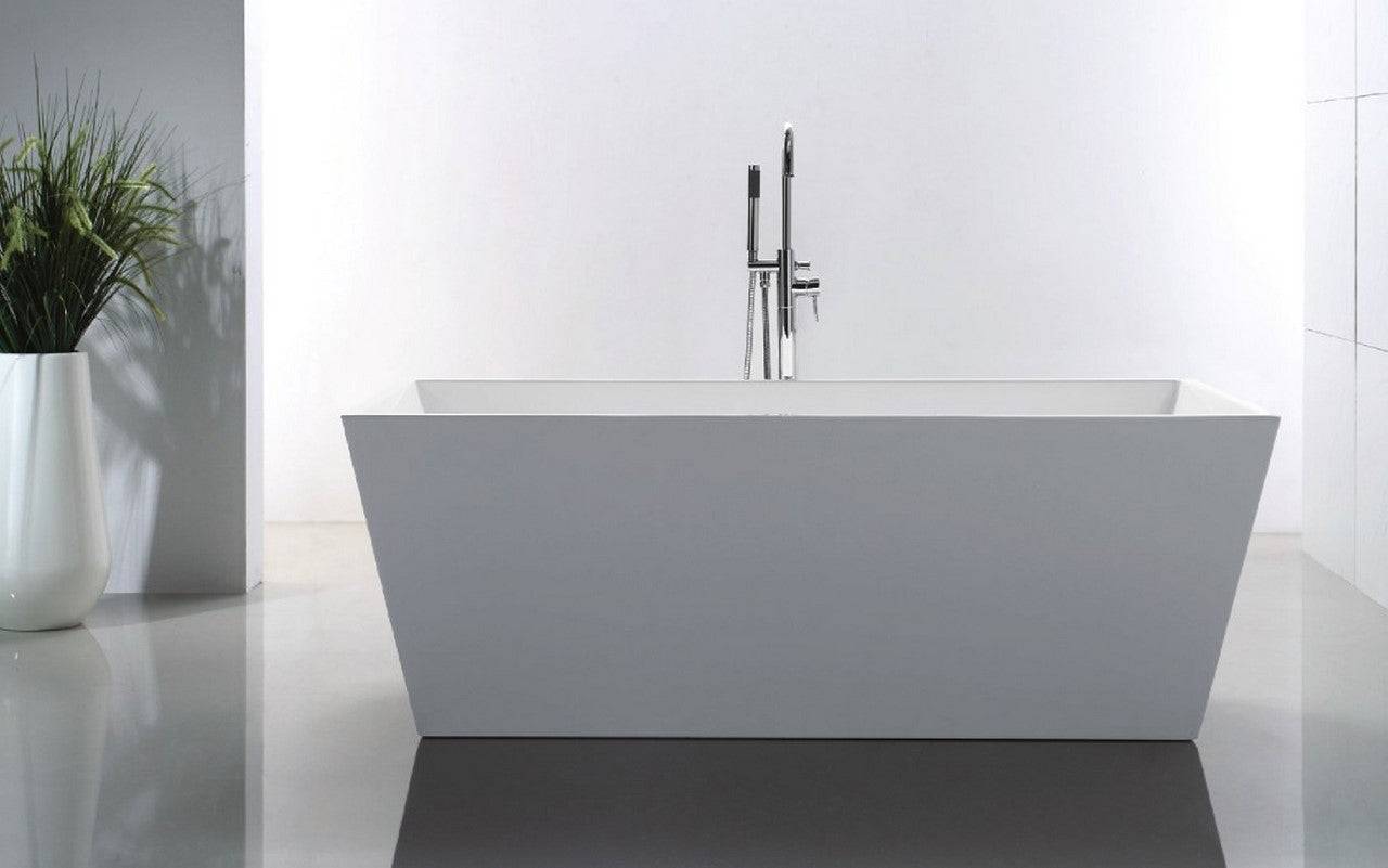 Kube Bath Squadra Free Standing Bathtub Collection in 59" 63" and 67" - Renoz