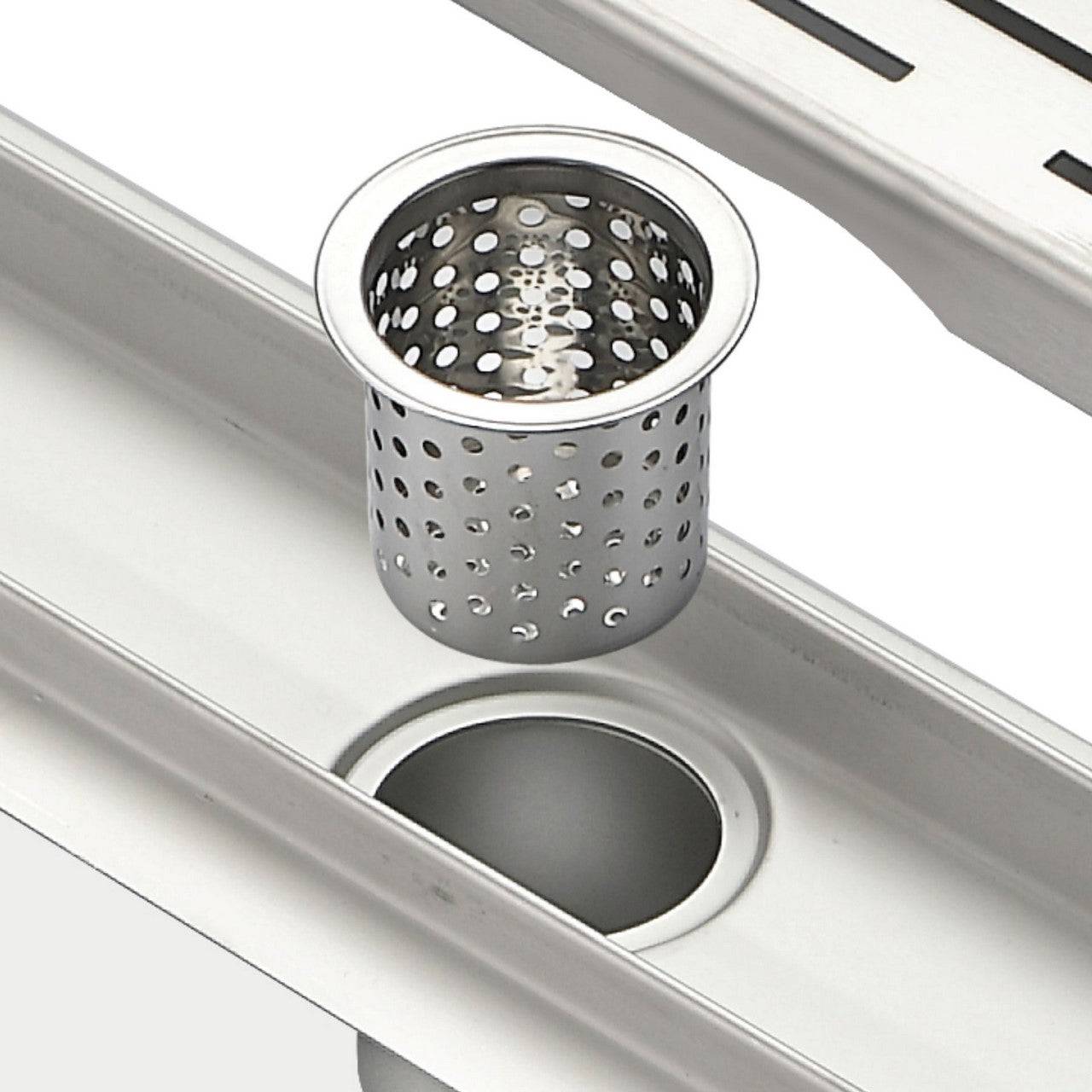 Kube Bath 28" Stainless Steel Linear Grate Shower Drain - Renoz