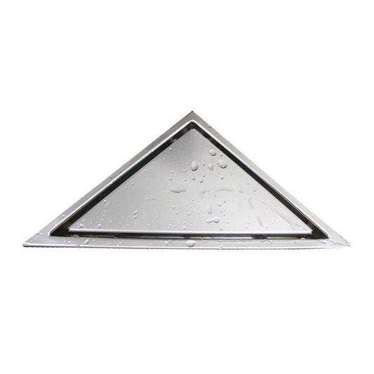 Kube Bath 6.5" Triangle Stainless Steel Tile Grate Shower Drain – Chrome - Renoz