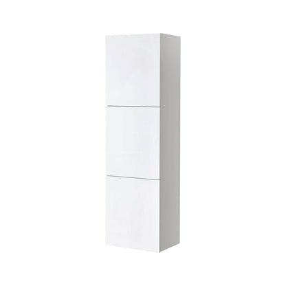 Kube Bath 18" x 59" Bathroom Acrylic Veneer Gloss White Linen Side Cabinet W/ 3 Large Storage Areas - Renoz