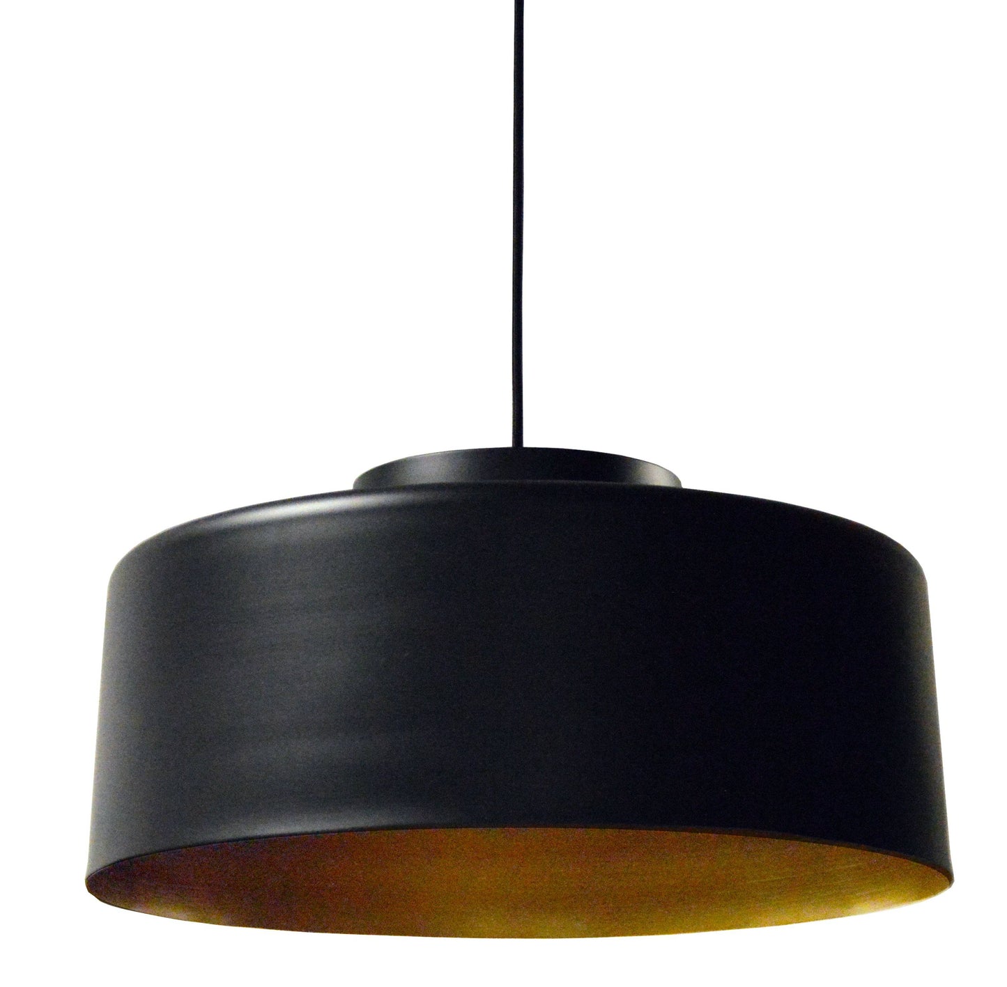 Dainolite 1 Light Metal Pendant, Black and Gold Finish - Renoz