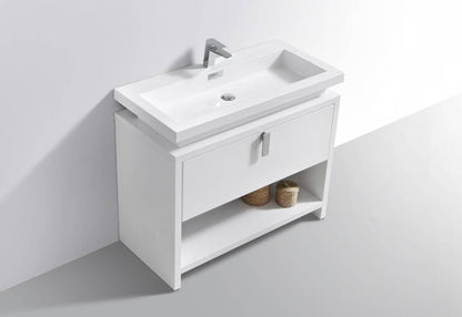 Kube Bath Levi 40" Floor Mount Single Sink Bathroom Vanity With 2 Doors and Cubby Hole - Renoz