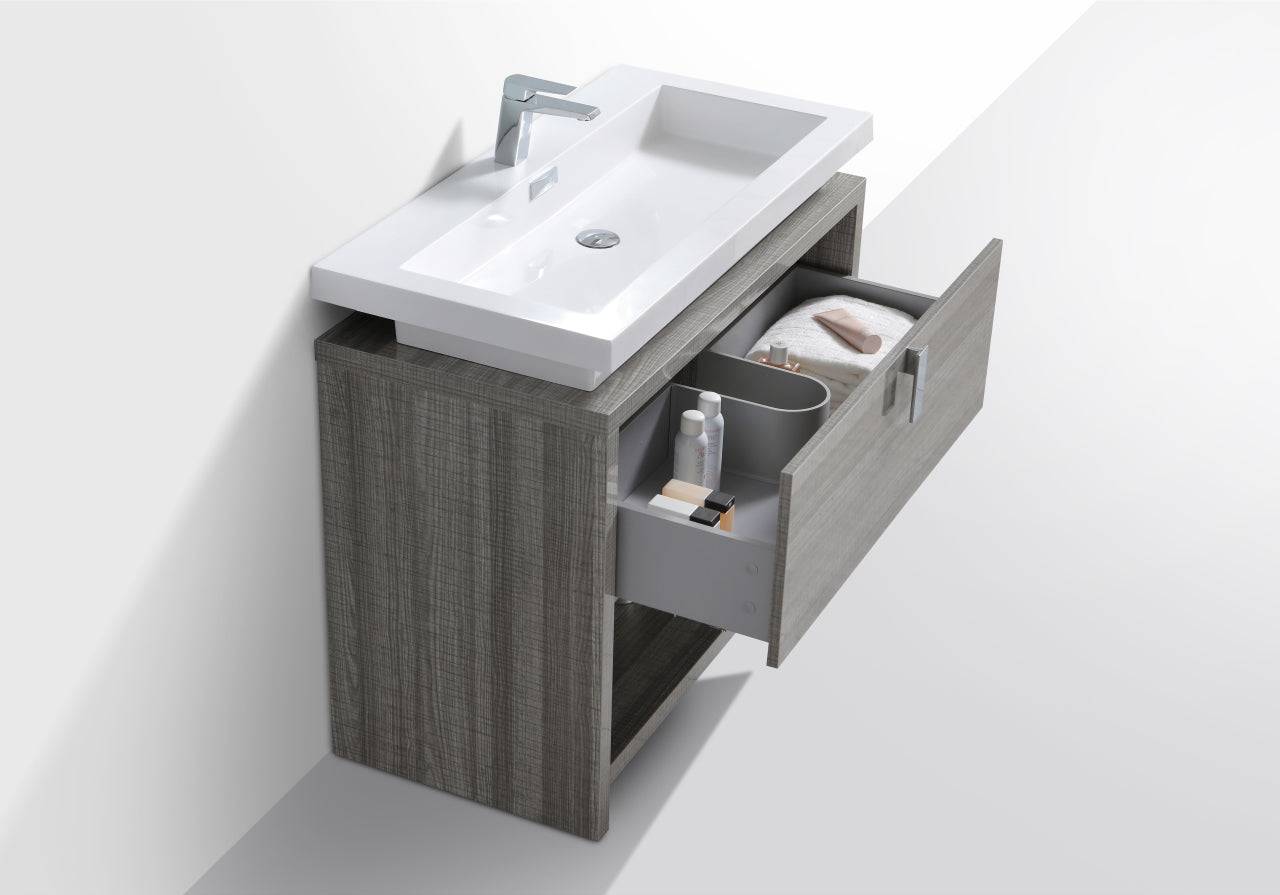 Kube Bath Levi 40" Floor Mount Single Sink Bathroom Vanity With 2 Doors and Cubby Hole - Renoz