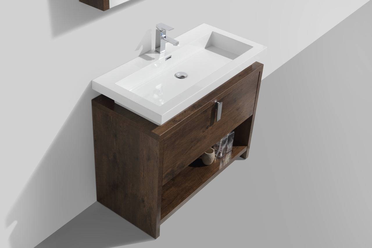 Kube Bath Levi 40" Floor Mount Single Sink Bathroom Vanity With 2 Doors and Cubby Hole - Renoz