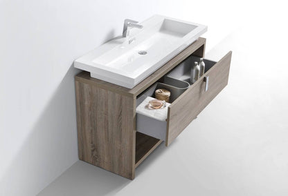 Kube Bath Levi 48" Floor Mount Modern Single Sink Bathroom Vanity With Cubby Hole L1200 - Renoz