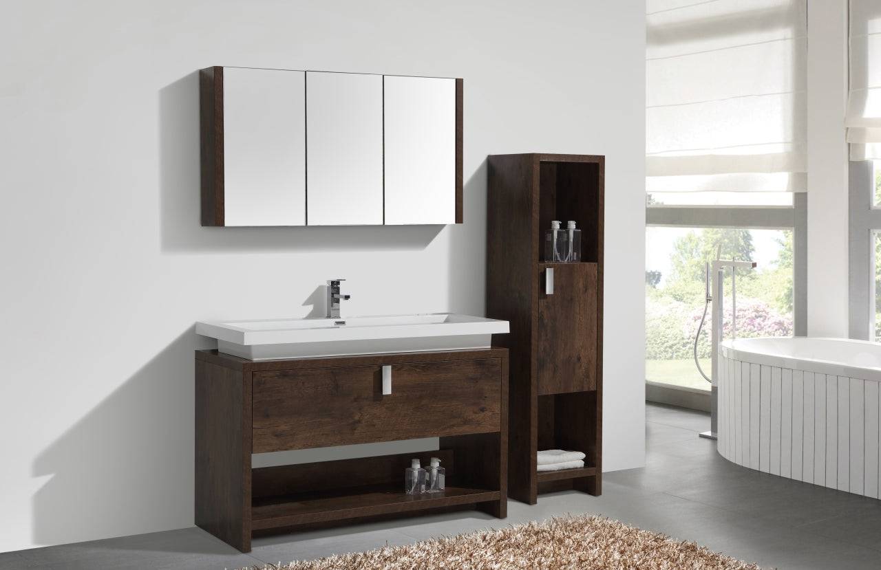 Kube Bath Levi 48" Floor Mount Modern Single Sink Bathroom Vanity With Cubby Hole L1200 - Renoz