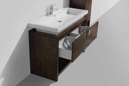 Kube Bath Levi 48" Floor Mount Modern Single Sink Bathroom Vanity With Cubby Hole L1200 - Renoz