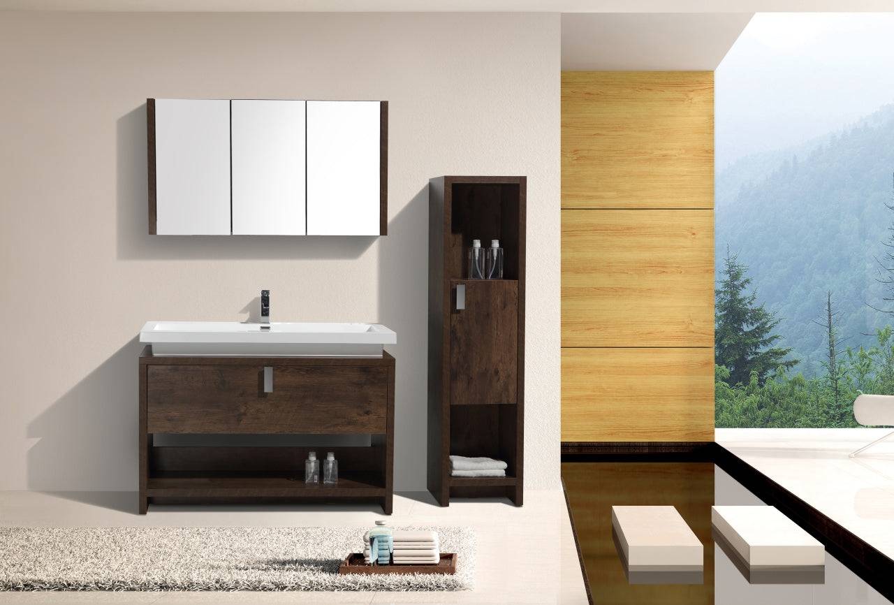 Kube Bath Levi 48" Floor Mount Modern Single Sink Bathroom Vanity With Cubby Hole L1200 - Renoz