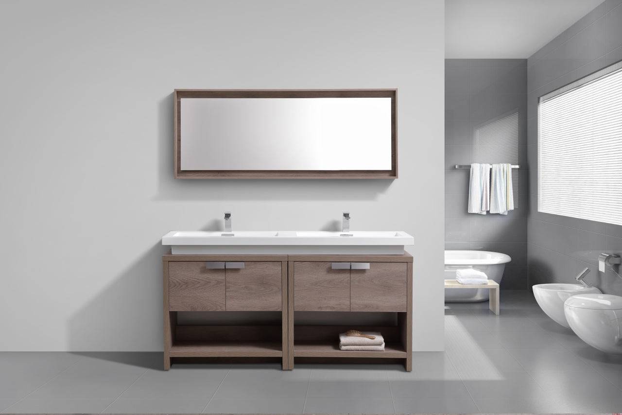 Kube Bath Levi 63" Floor Mount Double Sink Bathroom Vanity With 4 Doors and Double Cubby Hole - Renoz